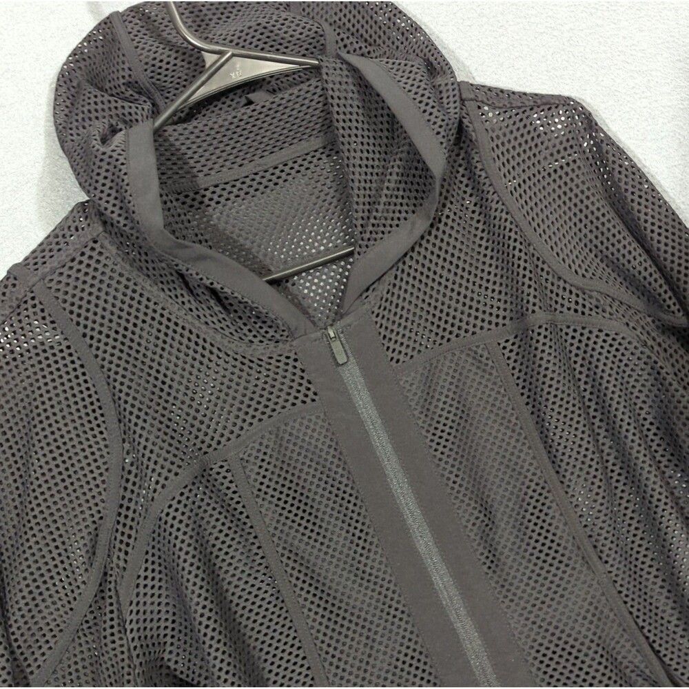 Lululemon Relaxed Fit Mesh Jacket Women's 6 Black Athletic Gym Casual Lounge